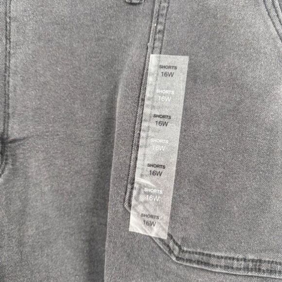 NWT Sonoma Women’s Plus Premium Hi Rise Cut Off‎ Black Denim Short Size 16 - Picture 4 of 12